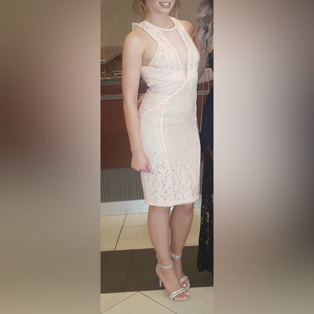 Elegant Lace Dress in Light Pink